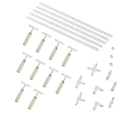 Modernes Schienensystem mit 10 Strahlern Beige und Weiß 1-phasig - Slimline Uzzy