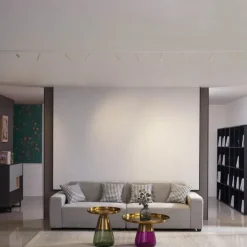 Modernes Schienensystem mit 10 Strahlern Beige und Weiß 1-phasig - Slimline Uzzy