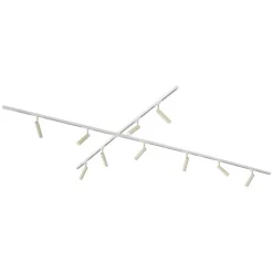 Modernes Schienensystem mit 10 Strahlern Beige und Weiß 1-phasig - Slimline Uzzy