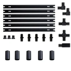 Modernes Schienensystem mit 5 schwarzen Strahlern 1-phasig GU10 35mm - Iconic Ruby