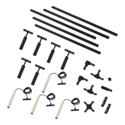 Modernes Schienensystem mit 6 Strahlern und 4 Pendelleuchten Beige mit Schwarz 1-phasig - Slimline Uzzy Keno