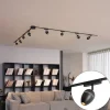 Modernes Schienensystem mit 8 schwarzen Strahlern 1-phasig - Magnetic Eggy
