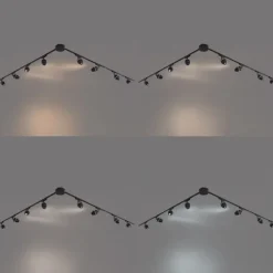 Modernes Schienensystem mit 8 schwarzen Strahlern 1-phasig - Magnetic Eggy