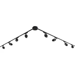 Modernes Schienensystem mit 8 schwarzen Strahlern 1-phasig - Magnetic Eggy