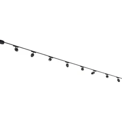 Modernes Schienensystem mit 8 schwarzen Strahlern 1-phasig - Magnetic Eggy