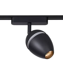 Modernes Schienensystem mit 8 schwarzen Strahlern 1-phasig - Magnetic Eggy