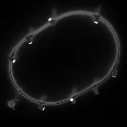 Modernes Schienensystem mit 8 schwarzen Strahlern, 1-phasig, oval, 200cm - Iconic Jeana