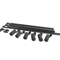Modernes Schienensystem mit 6 schwarzen Strahlern 1-phasig 300cm - Iconic Jeana