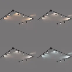 Modernes Schienensystem mit 12 schwarzen Strahlern 1-phasig - Magnetic Lance