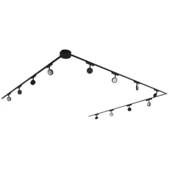 Modernes Schienensystem mit 12 schwarzen Strahlern 1-phasig - Magnetic Lance