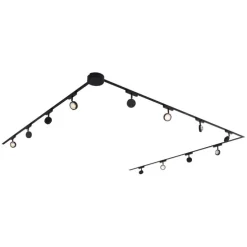 Modernes Schienensystem mit 12 schwarzen Strahlern 1-phasig - Magnetic Lance