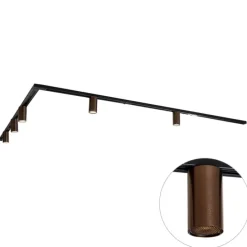 Modernes Schienensystem mit 5 Strahlern Dunkelbronze 1-phasig GU10 35mm - Iconic Ruby
