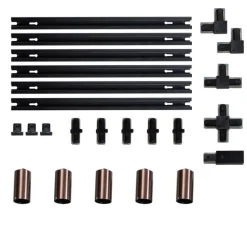 Modernes Schienensystem mit 5 Strahlern Dunkelbronze 1-phasig GU10 35mm - Iconic Ruby