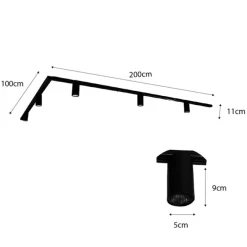 Modernes Schienensystem mit 5 Strahlern Dunkelbronze 1-phasig GU10 35mm - Iconic Ruby