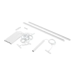 Modernes Schienensystem mit 6 weißen Pendelleuchten 1-phasig - Slimline Keno