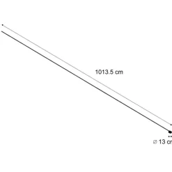 Modernes Schienensystem schwarz 1-phasig 1000 cm mit rundem Netzteil - Magnetic