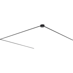 Modernes Schienensystem schwarz 1-phasig 600 cm mit runder Stromzufuhr - Magnetic