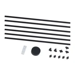 Modernes Schienensystem schwarz 1-phasig 600 cm mit runder Stromzufuhr - Magnetic