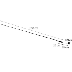 Modernes Schienensystem schwarz 1-phasig 600 cm - Magnetic