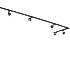 Modernes Schienensystem schwarz 5-flammig 1-phasig - Gissi