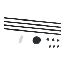 Modernes Schienensystem schwarz 1-phasig 400 cm mit rundem Netzteil - Magnetic