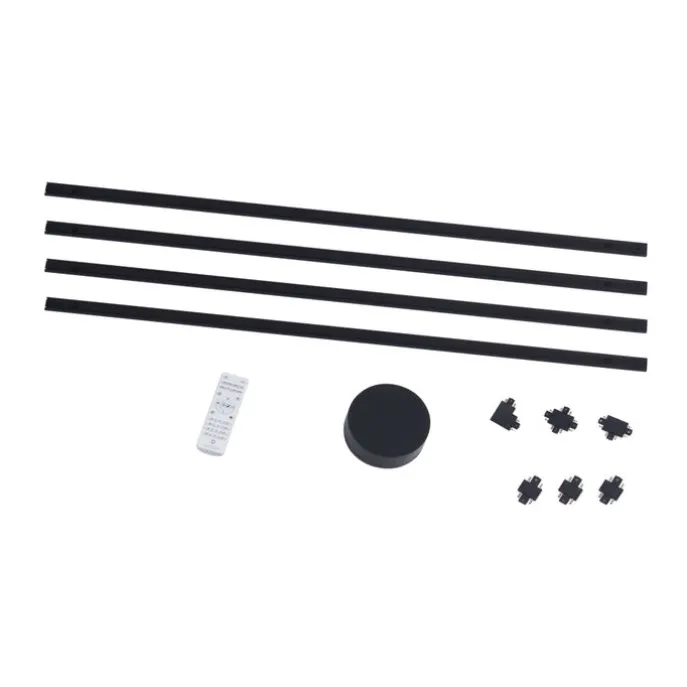 Modernes Schienensystem schwarz 1-phasig 400 cm mit rundem Netzteil - Magnetic