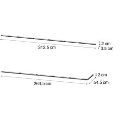 Modernes Schienensystem weiß 1-phasig 300cm - Iconic