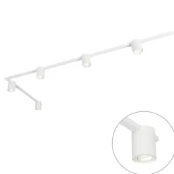 Modernes Schienensystem weiß mit 5 Strahlern 1-phasig - Rondoo Up
