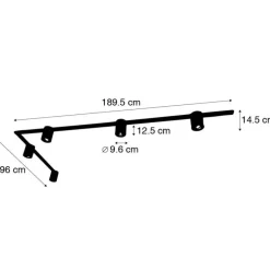 Modernes Schienensystem weiß mit 5 Strahlern 1-phasig - Rondoo Up
