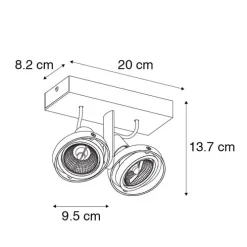 Modernes Spotschwarz 2-Licht - Master 70