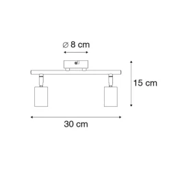 Modernes Spotschwarz 2-Licht verstellbar - Facil