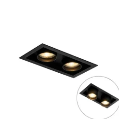 Modernes versenktes Spotschwarz verstellbar 2-Licht - Dach