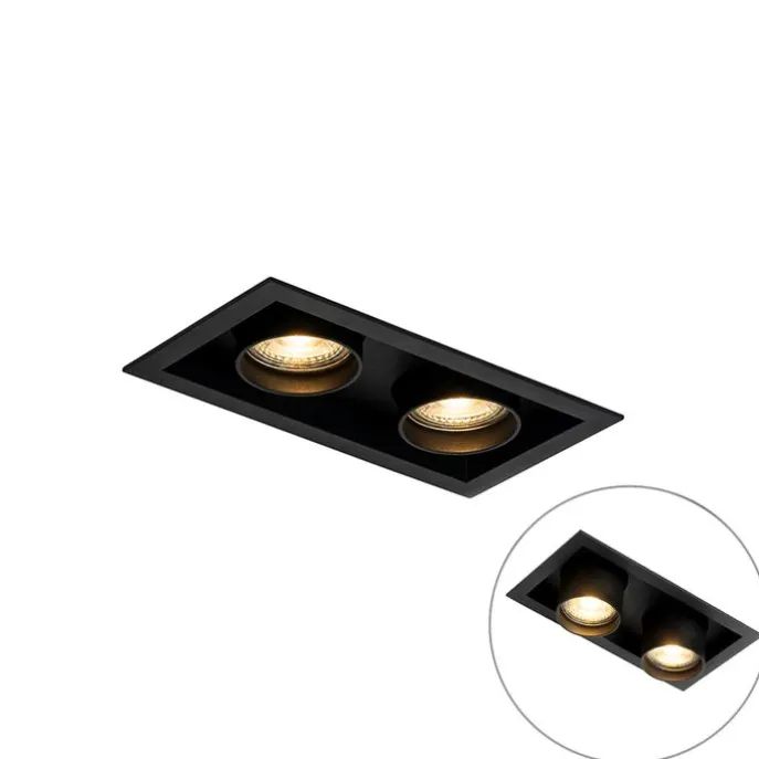 Modernes versenktes Spotschwarz verstellbar 2-Licht - Dach