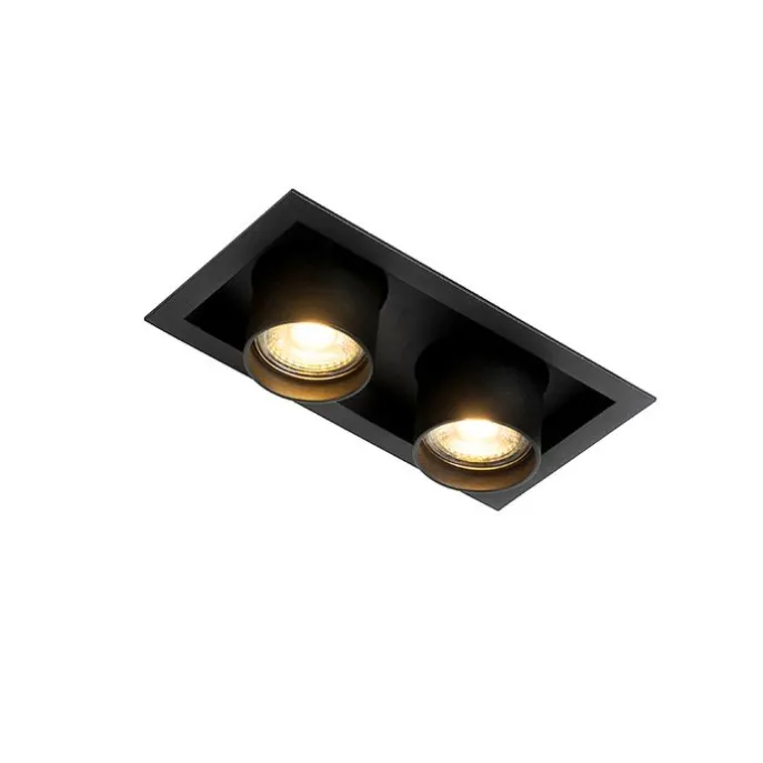 Modernes versenktes Spotschwarz verstellbar 2-Licht - Dach