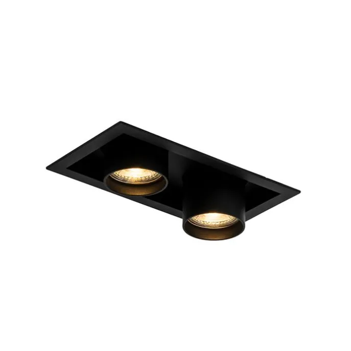 Modernes versenktes Spotschwarz verstellbar 2-Licht - Dach