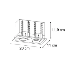 Modernes versenktes Spotschwarz verstellbar 2-Licht - Dach