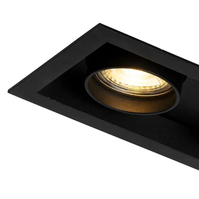 Modernes versenktes Spotschwarz verstellbar 2-Licht - Dach