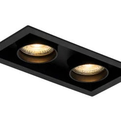 Modernes versenktes Spotschwarz verstellbar 2-Licht - Dach