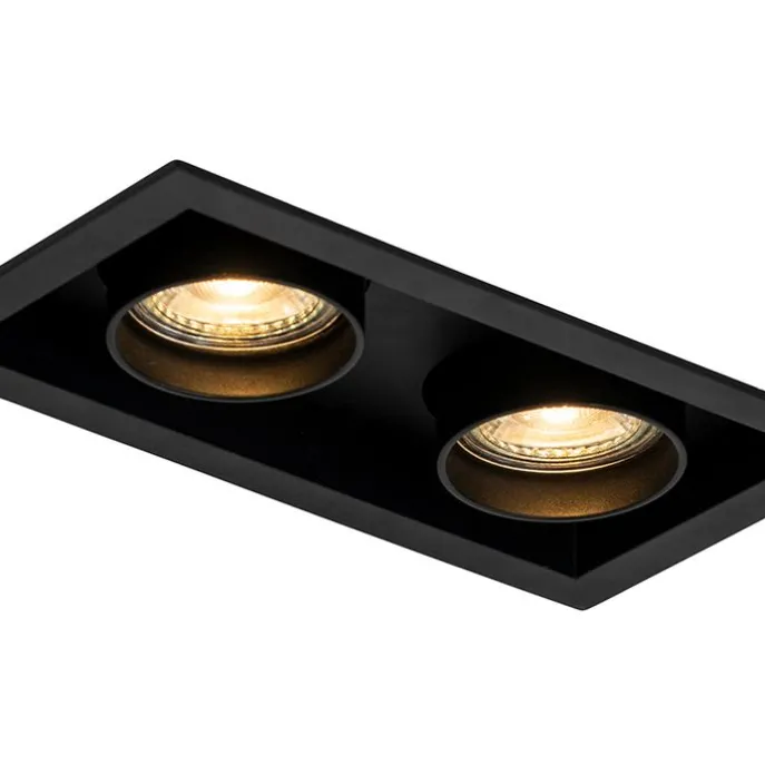 Modernes versenktes Spotschwarz verstellbar 2-Licht - Dach