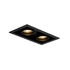 Modernes versenktes Spotschwarz verstellbar 2-Licht - Dach