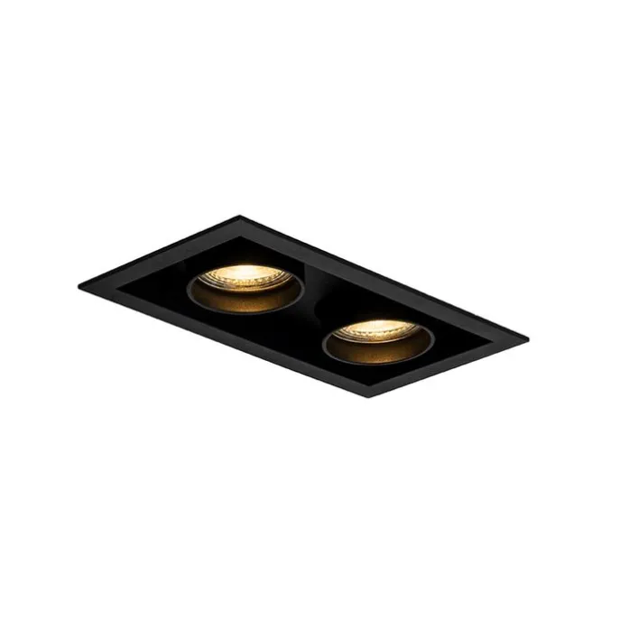 Modernes versenktes Spotschwarz verstellbar 2-Licht - Dach