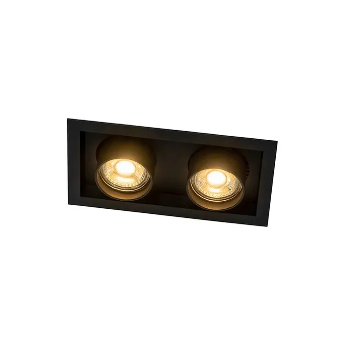 Modernes versenktes Spotschwarz verstellbar 2-Licht - Dach