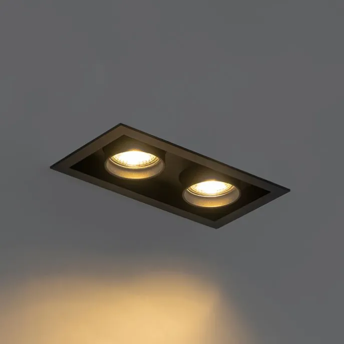 Modernes versenktes Spotschwarz verstellbar 2-Licht - Dach