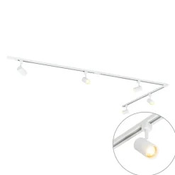 Modernes weißes Schienensystem mit 5 Spots 1-phasig - Jeana