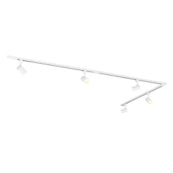 Modernes weißes Schienensystem mit 5 Spots 1-phasig - Jeana