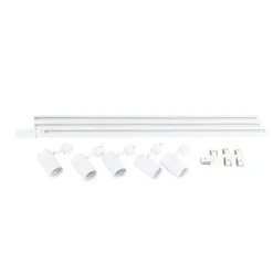 Modernes weißes Schienensystem mit 5 Spots 1-phasig - Jeana
