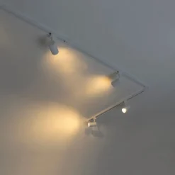 Modernes weißes Schienensystem mit 5 Spots 1-phasig - Jeana