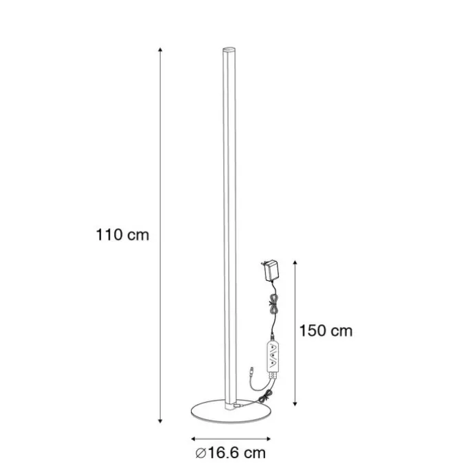Neon Tischleuchte schwarz inkl. dimmbarem RGB-LED - Tijs