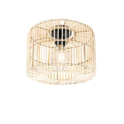 Orientale Deckenleuchte Schwarz mit Rattan - Maud