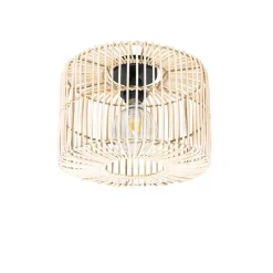 Orientale Deckenleuchte Schwarz mit Rattan - Maud